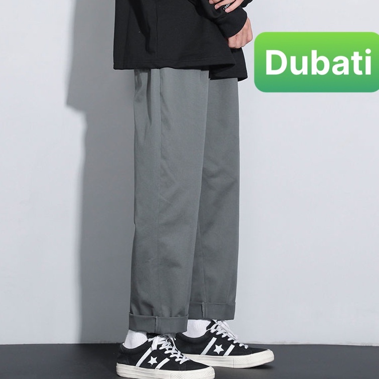 Quần baggy nam nữ Unisex ống rộng trơn - Kiểu quần Kaki Nam Nữ Ống Suông Basic Unisex Sang chảnh vip- Dubati Fashion