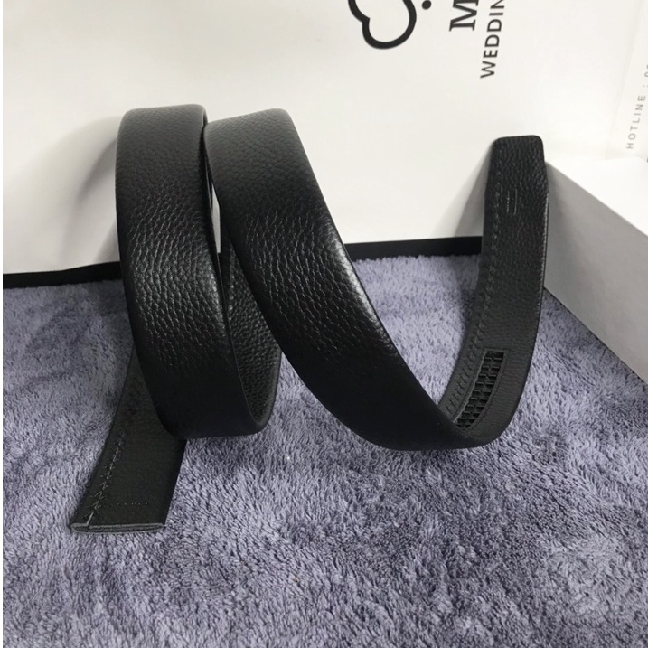 Dây thắt lưng da nam da bò thật không mặt khoá dài 120cm rộng 3.5cm