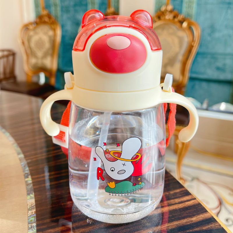 Bình Tập Hút Nhật chia vạch Cho Bé 280ml Tặng kèm dây xách-PC33