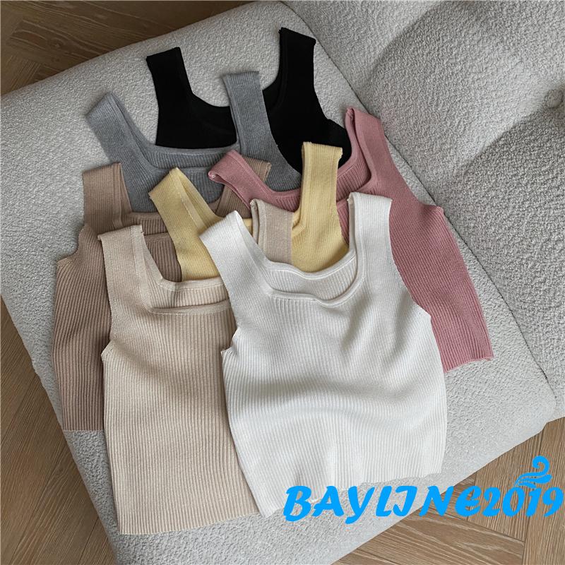 Áo croptop sát nách cổ tròn quyến rũ thời trang cho nữ