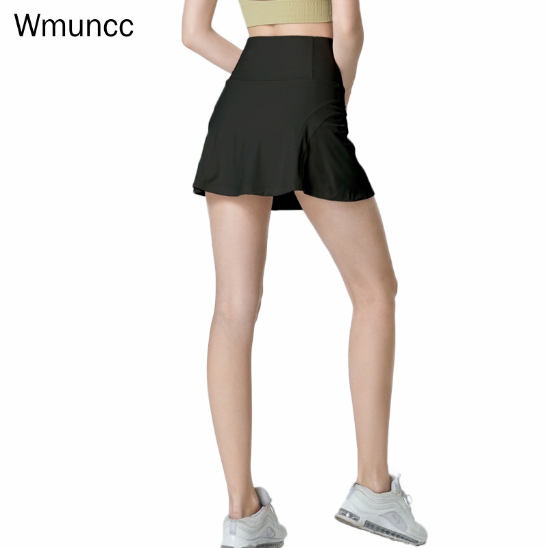 Chân váy ngắn lưng cao giả hai lớp phong cách thể thao thời trang cho nữ
