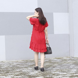 Đầm bầu váy bầu cao cấp thêu hoa lụa MD003