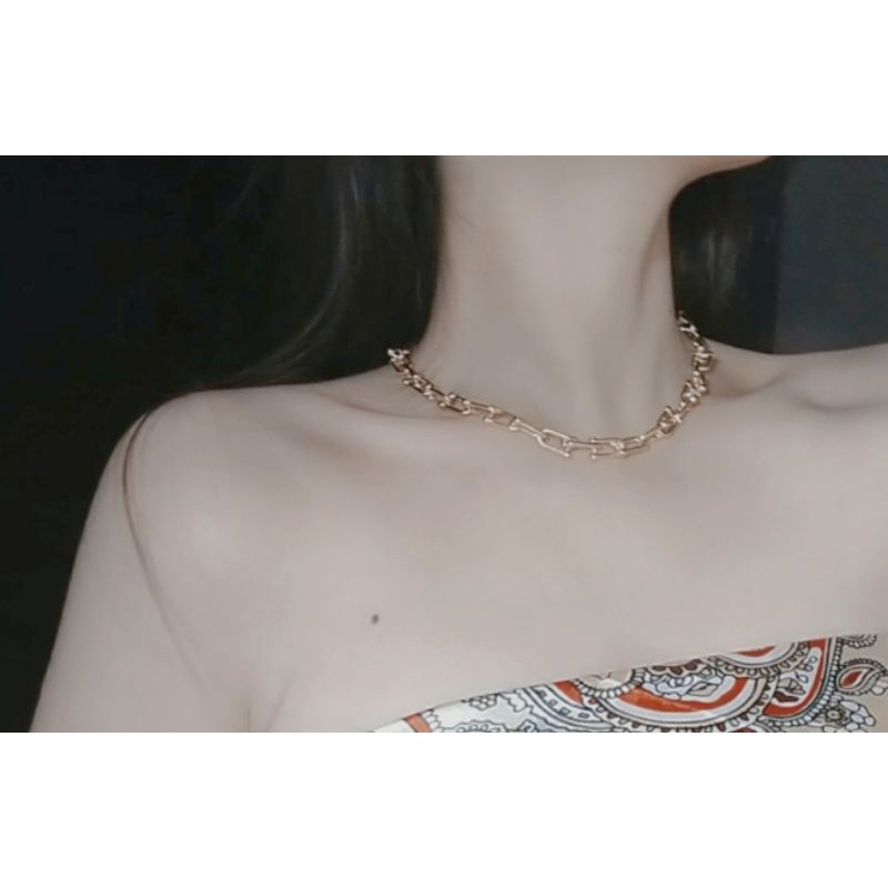 Dây chuyền chocker mắt xích Rose BlackPink
