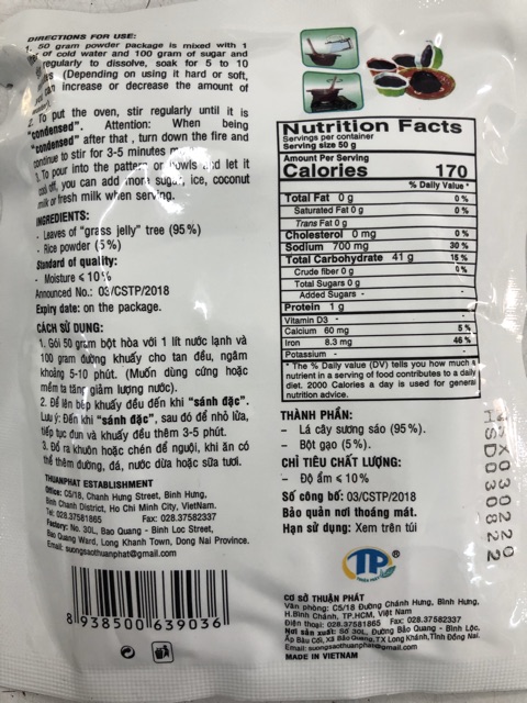 [Mã 77FMCGSALE1 giảm 10% đơn 250K] Bột làm sương sáo đen Thuận Phát 50 gram | BigBuy360 - bigbuy360.vn