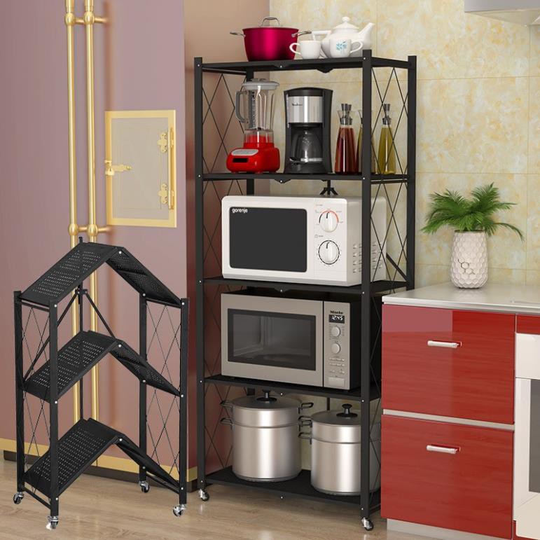 Kệ Để Đồ Gấp Gọn Sơn Tĩnh Điện , Kệ Đa Năng 3 4 5 Tầng Có Bánh Xe