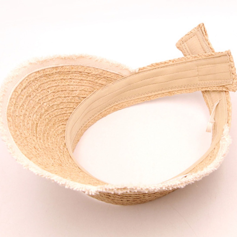 Mũ Rơm Chống Nắng Rộng Vành Hở Chóp Có Thể Gập Lại Trang Trí Cá Tính Cho Nữ Ha