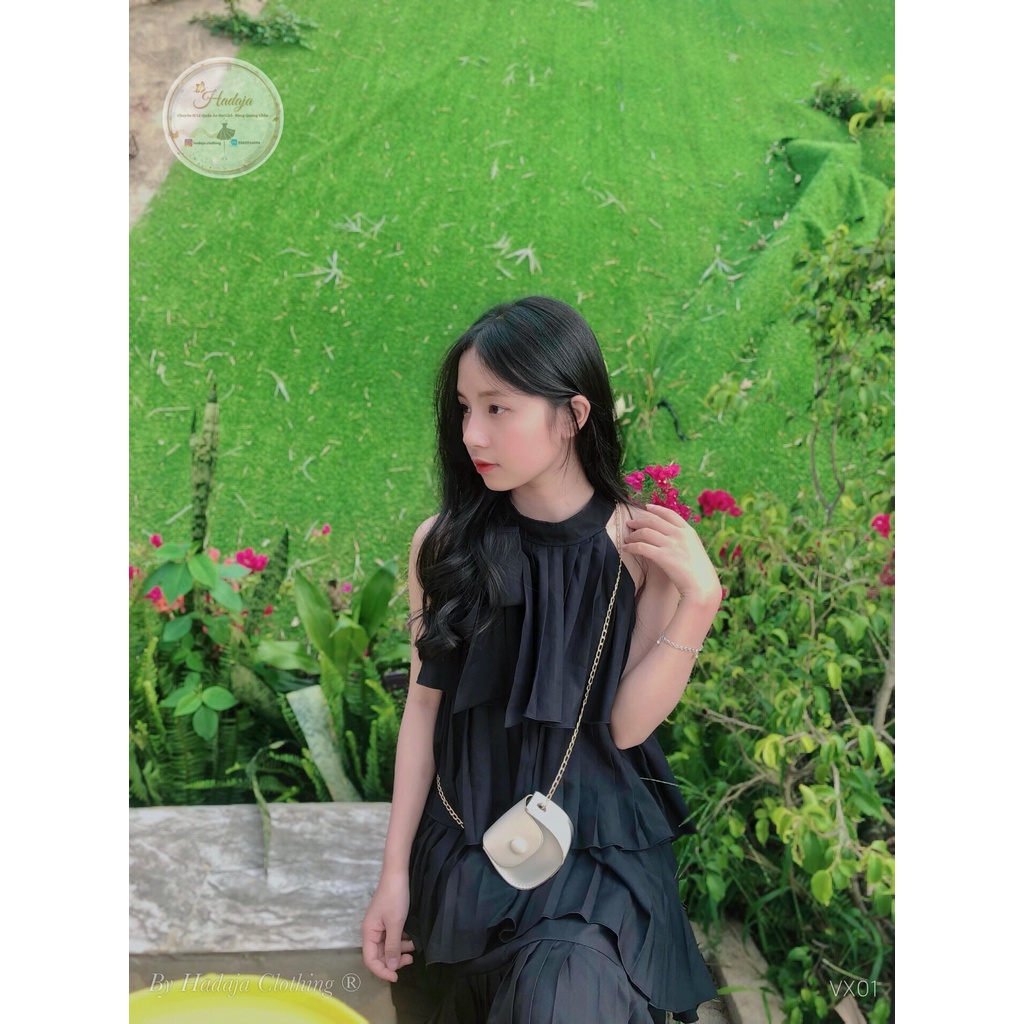 Đầm nữ babydoll 🌸 dáng xòe Hadaja thiết kế cao cấp chất vải cotton xịn sò sang trọng VX01