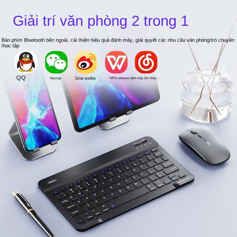 Bàn phím Bluetooth Inphic V750B mẫu mới không dây phù hợp với điện thoại máy tính bảng Apple ipad Huawei m6