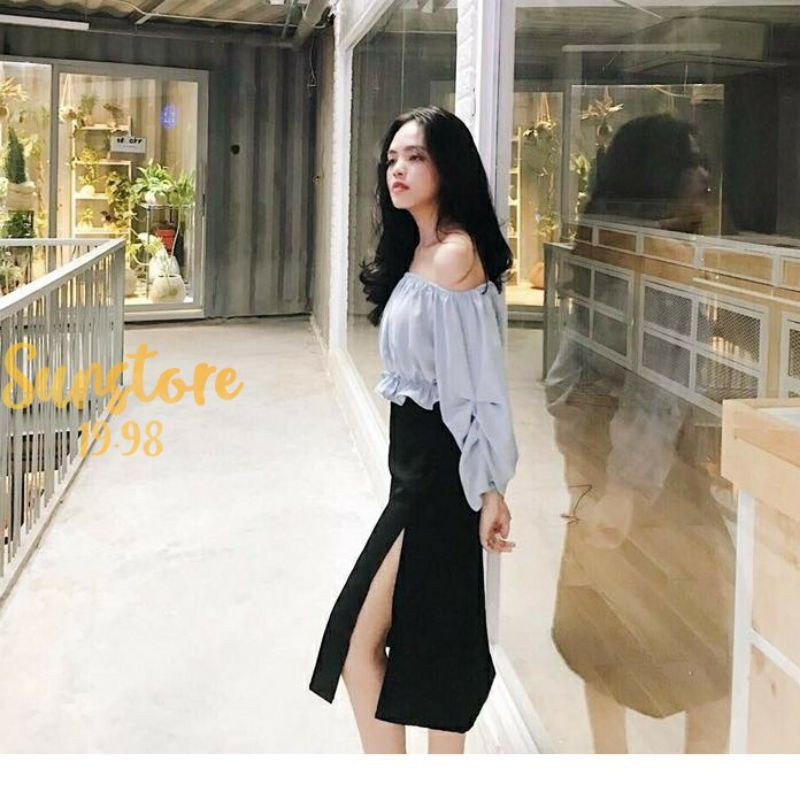 CHÂN VÁY UMI XẺ TÀ CÓ LÓT TRONG M334 | BigBuy360 - bigbuy360.vn