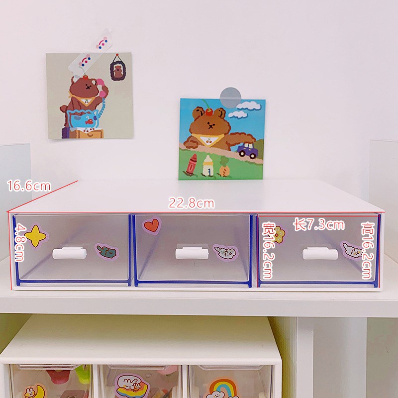 Tủ đựng đồ mini, tủ nhựa đựng đồ, kệ để bàn,hộp ngăn kéo decor bàn học trong suốt