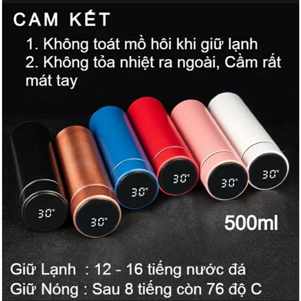 [FREESHIP] Bình Nước Giữ Nhiệt Nóng Lạnh Cao Cấp Thiết Kế Màn Hình Cảm Biến Hiển Thị Nhiệt Độ Độc Đáo.