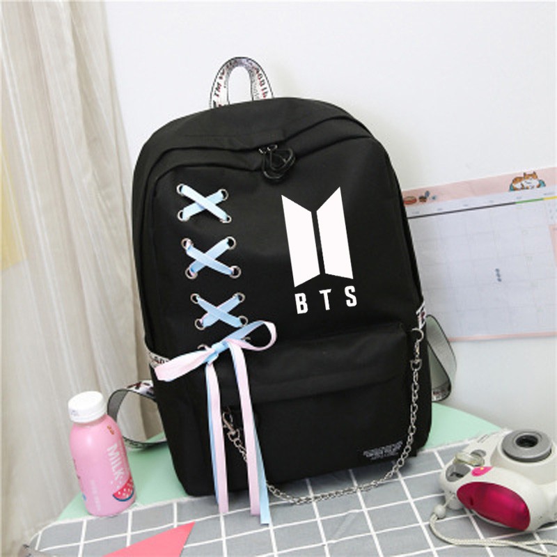 new ba lô mới Bts Exo backpack  túi đi học hai lần  male ba lô nam twice  Got7 monstaX fashion  kpop bags zipper