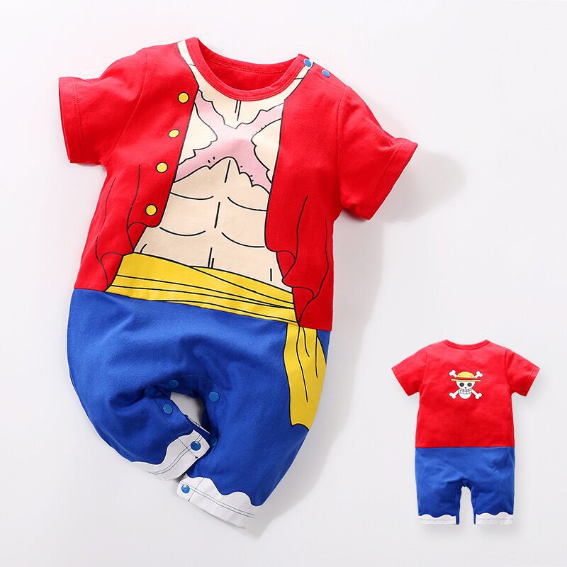 Bộ budysuit Cosplay SONGOKU cho bé, DRAGON BALL Áo Liền Quần Ngắn Tay In Hình Akatsuki
