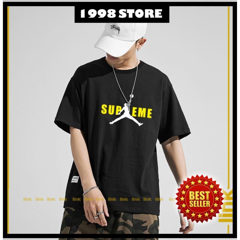 Áo thun nam dài tay supreme jordan chất phong cách trẻ trung ( Đen, Trắng )
