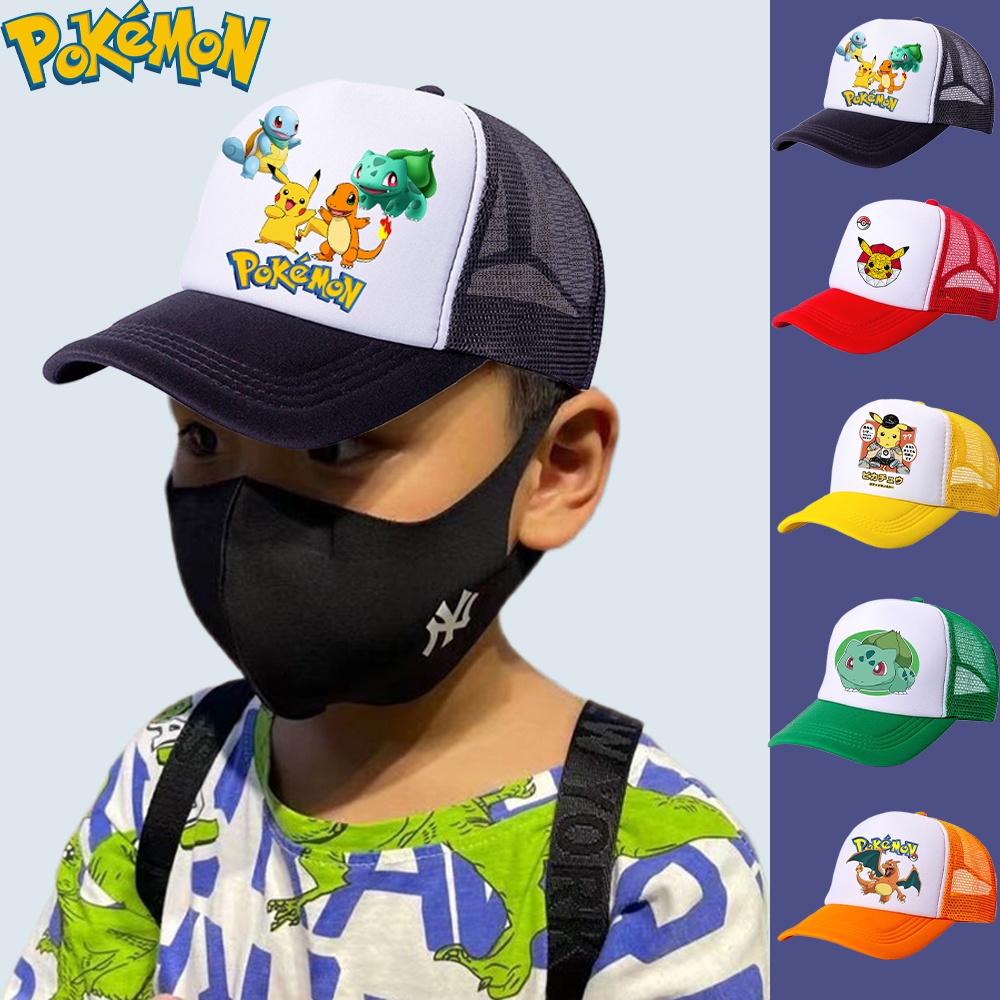 Pokemon Pikachu Mũ Bóng Chày Trẻ Em Nam Nữ Mũ Chống Nắng Có Thể Điều Chỉnh Pokemon Thêu Mũ Chống Nắn