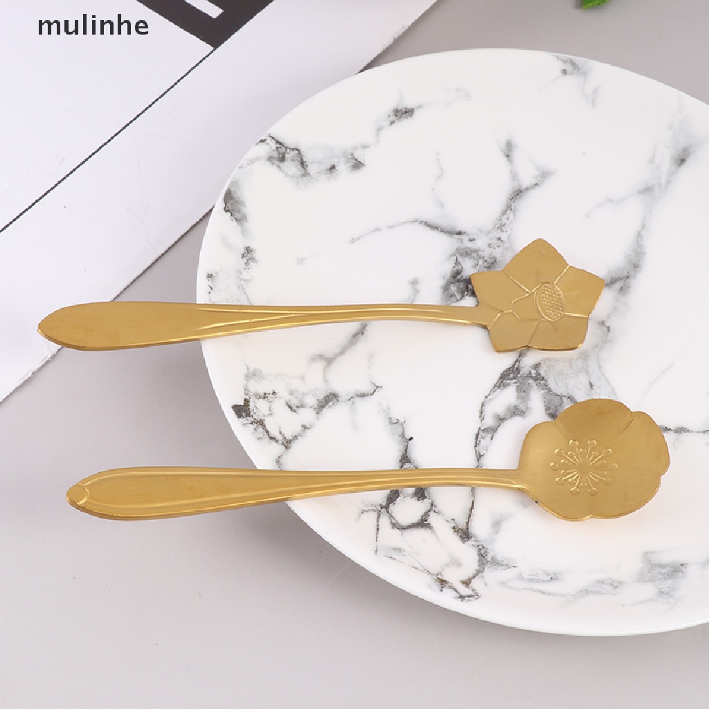 Muỗng Cà Phê Bằng Thép Không Gỉ Hình Hoa Cổ Điển