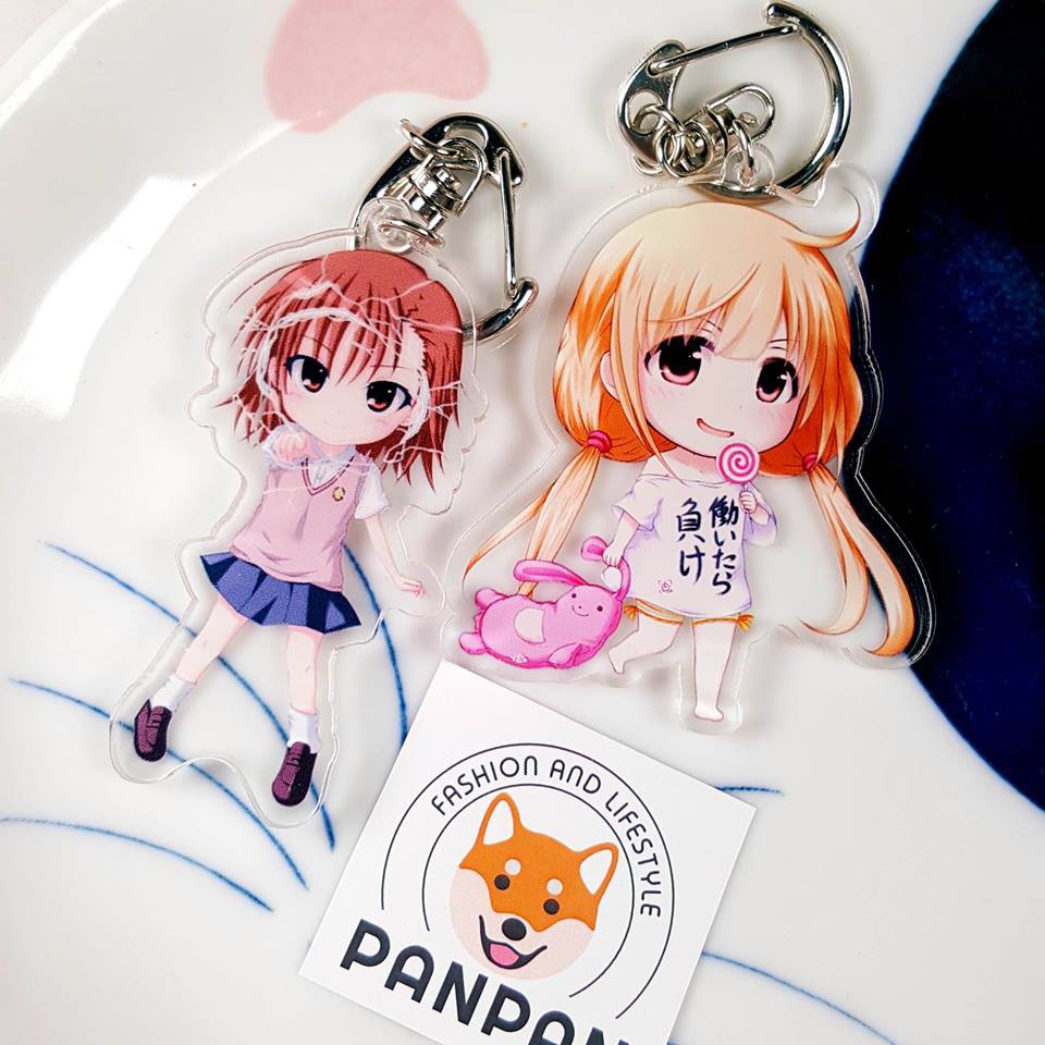 Móc khoá anime mica acrylic Anzu Futaba, Misaka Mikoto (6cm)