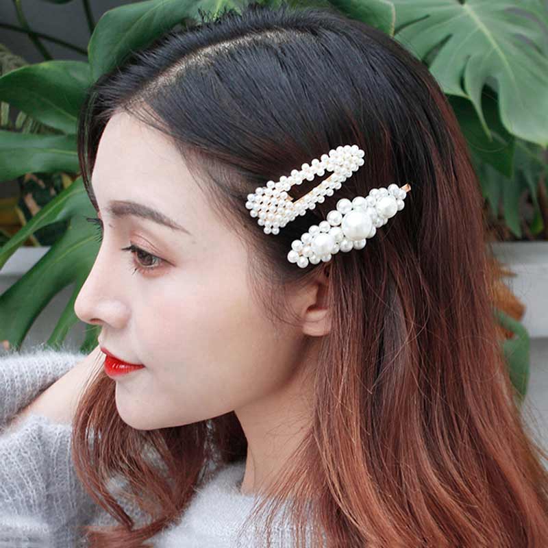 Kẹp tóc đính ngọc trai giả phong cách Hàn Quốc sang trọng cho nữ