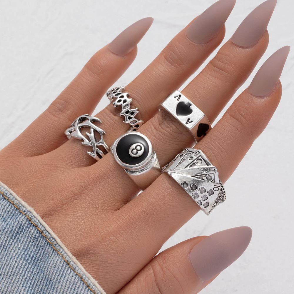 MXGOODS Bộ Nhẫn Hợp Kim Hình Trái Tim / Bướm Đơn Giản Thời Trang Cho Nam Và Nữ