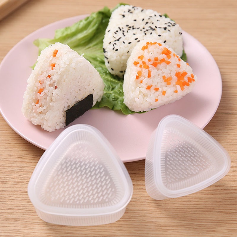 2 Khuôn làm cơm nắm Sushi hình tam giác bằng nhựa DIY