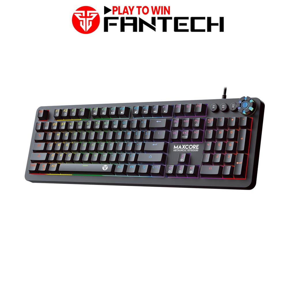 Bàn phím cơ gaming FANTECH MK852 MAXCORE, Màu đen, trắng, hồng Switch Blue, Brown