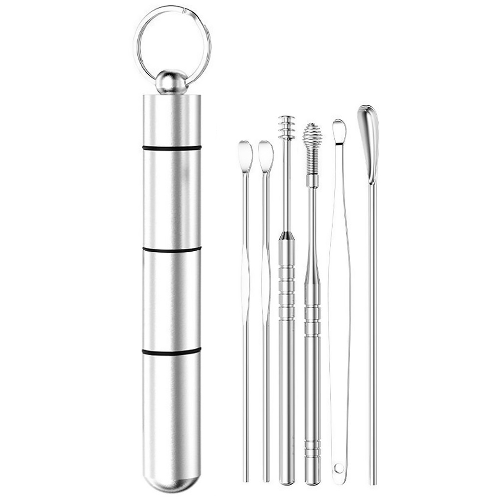 Set 6 Dụng Cụ Lấy Ráy Tai Đa Năng Bằng Thép Không Gỉ 2021