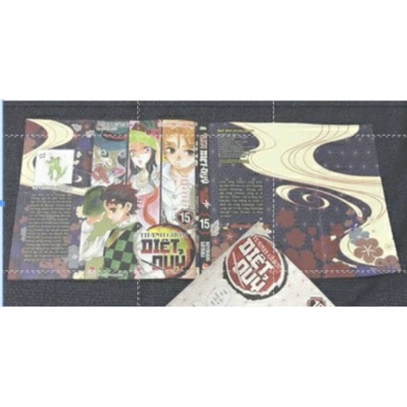 Bìa 2 mặt kimetsu no yaiba - thanh gươm diệt quỷ 15