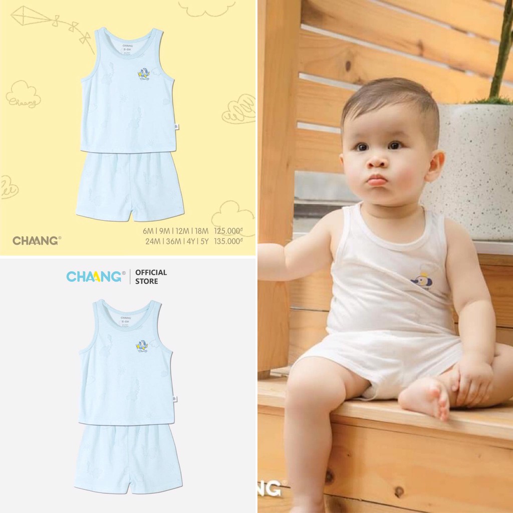 [CHÍNH HÃNG] Bộ quần áo ba lỗ/hai dây trẻ em họa tiết Spring Chaang