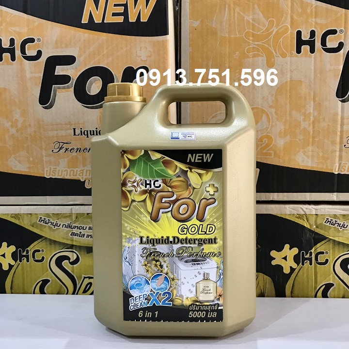 Nước giặt xả HC – FOR Gold 6in1 5.000ml Thái Lan