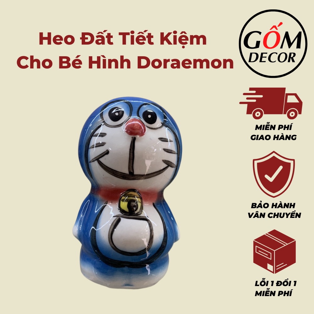 heo đất tiết kiệm cho bé, ống tiết kiệm, đựng tiền hình doraemon