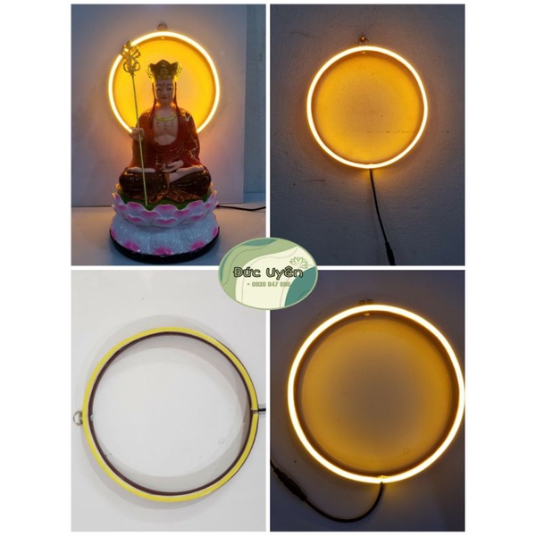 Hào quang đèn led trang trí tượng Phật- 4 Size