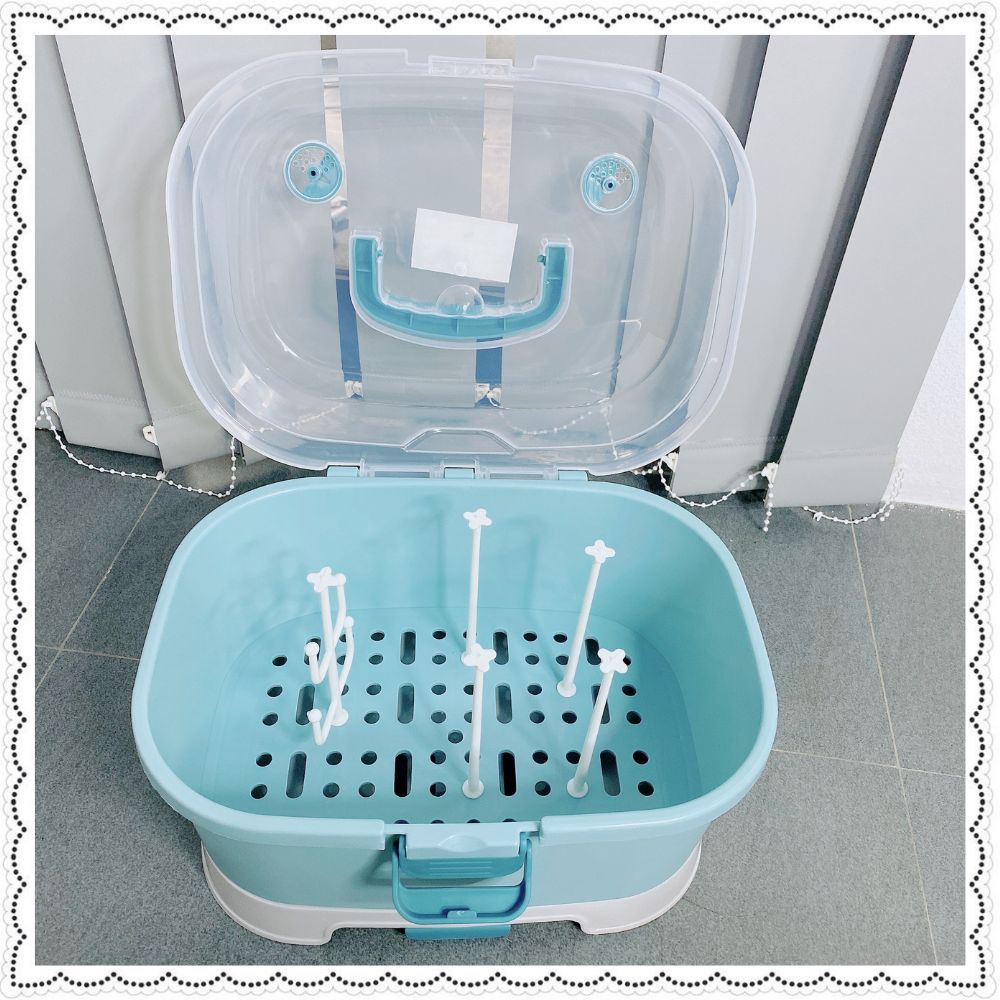 Khay úp bình sữa Jupin mẫu mới có 2 van thoát hơi ẩm - Giá đựng bình có nắp đậy