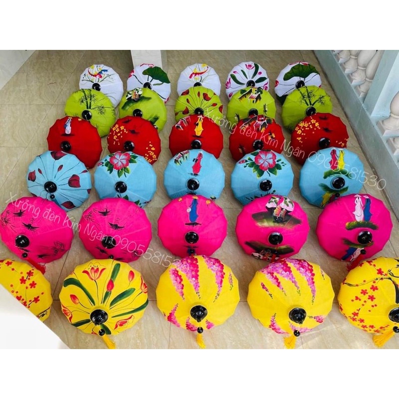 Đèn lồng hội an đĩa bay vẽ phong cảnh chuyên trang trí nhà cửa trung thu