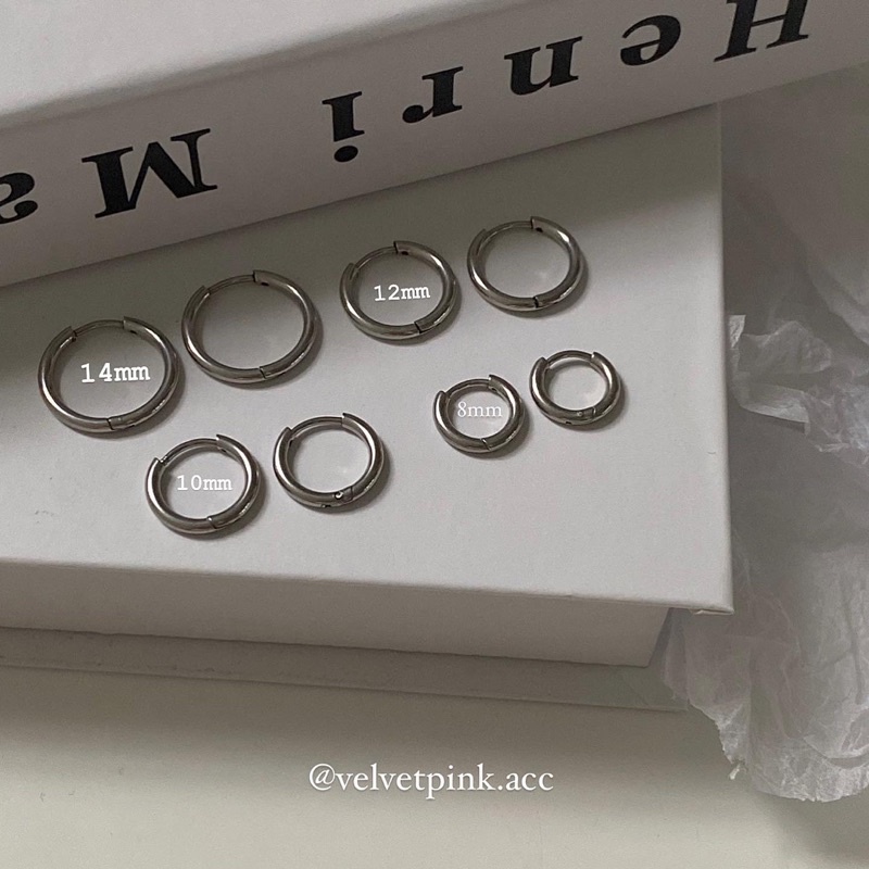 𝐯𝐞𝐥𝐯𝐞𝐭𝐩𝐢𝐧𝐤.𝐚𝐜𝐜🇰🇷 |  khuyên tai tròn thép không rỉ nhiều size