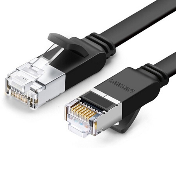Cáp mạng LAN CAT 6 UTP dây dẹp Ugreen 50183 0.5M màu Đen NW101 - 50183