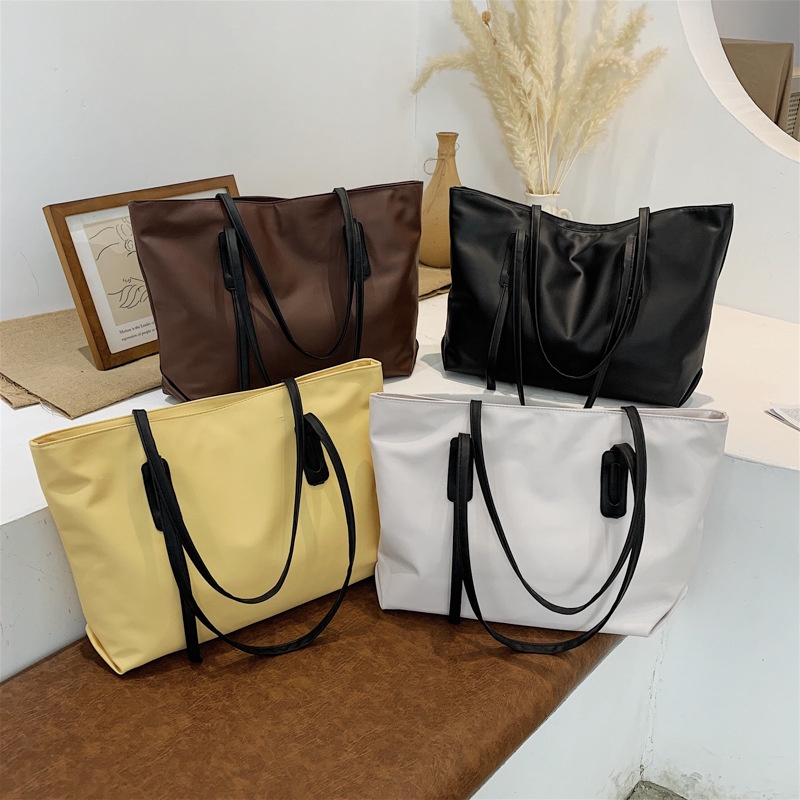 Wceoi Túi Tote Hình Vuông Trơn Kích Thước 40cm 40cm Màu Đen Nâu Vàng Nâu Thời Trang Cho Nữ