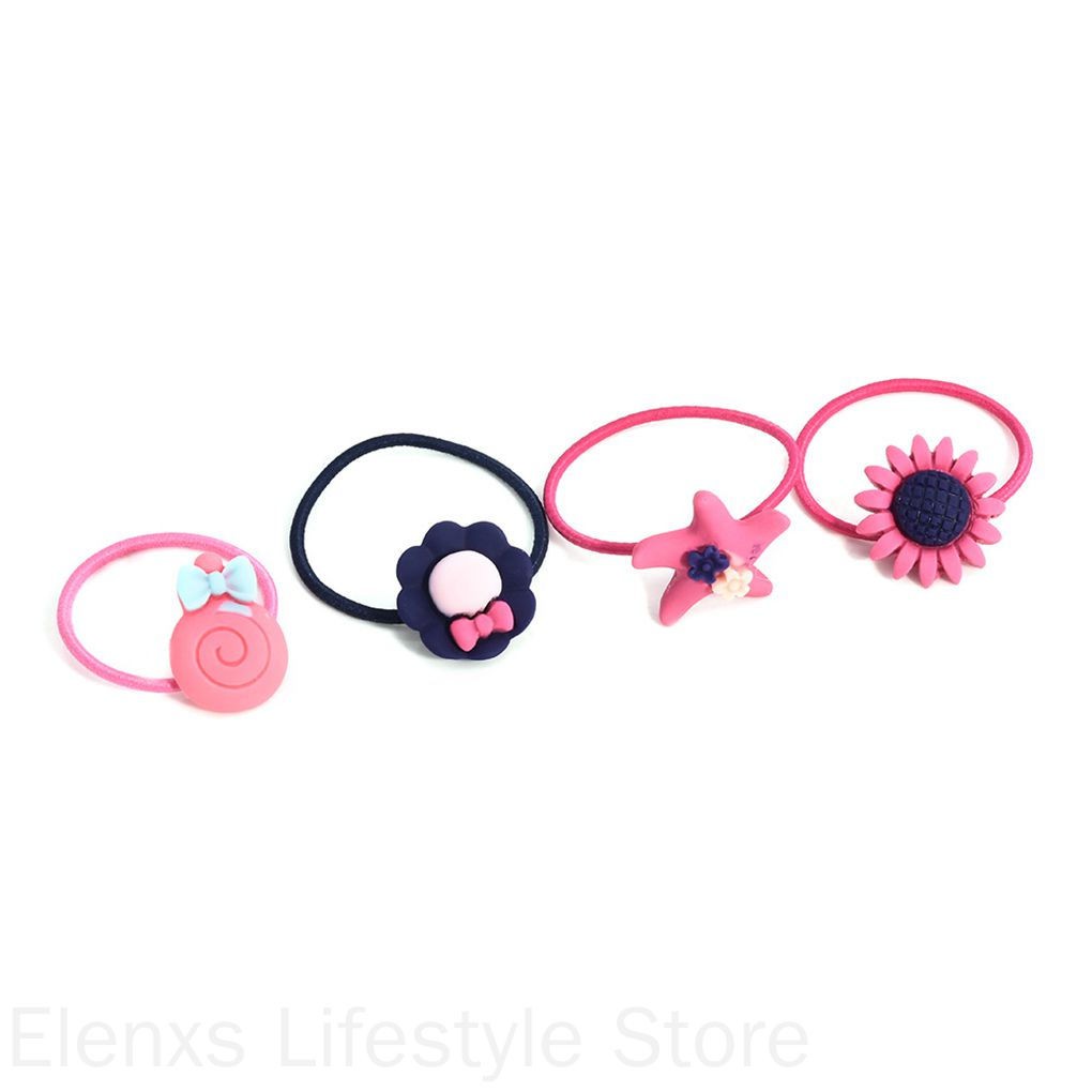Set 30 Dây Chun Buộc Tóc Gắn Hoa Xinh Xắn Dành Cho Bé Gái