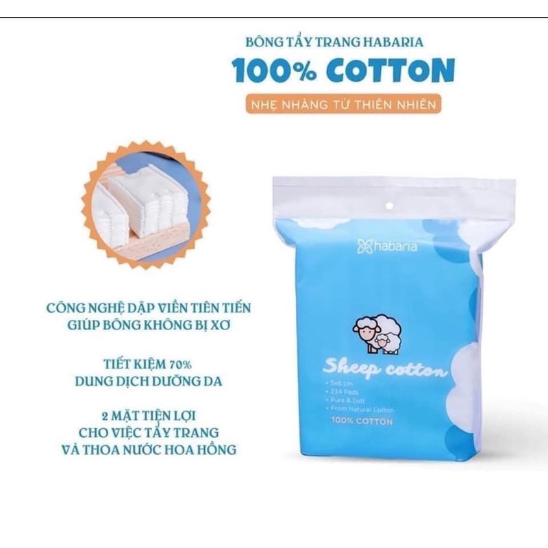 Bông Tẩy Trang Chú Cừu Habarla Sheep Cotton mịn màng siêu rẻ