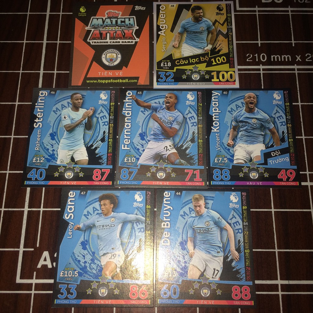 Bộ sưu tập thẻ Match Attax Big Six Ngoại hạng Anh kích thước POCA Việt Nam