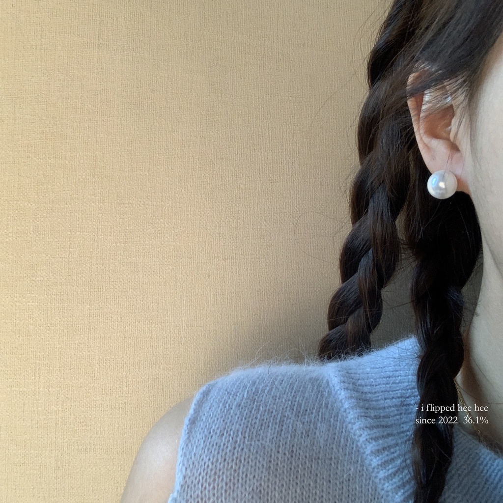 Bông tai 19A1508 chuôi bạc S925 đính ngọc trai phong cách cổ điển Hàn Quốc sang trọng