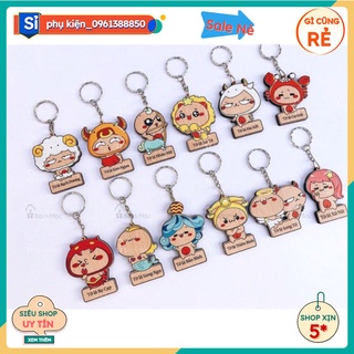 Sỉ 12 chiếc móc Khoá Gỗ Cung Hoàng Đạo Siêu Cute - phukienxinh10k