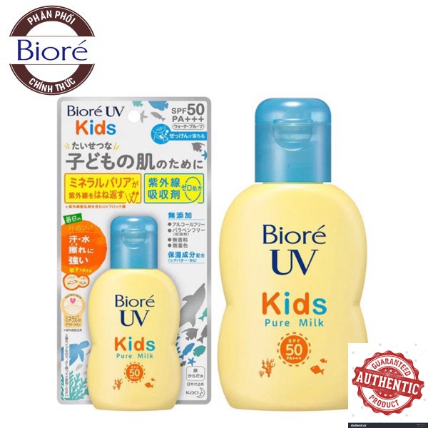 Sữa Chống Nắng Dịu Nhẹ Cho Trẻ Em Bioré UV Kids Pure Milk SPF50/PA+++ 70ml