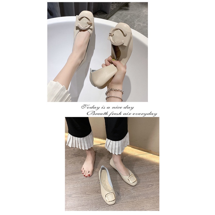 Giày Búp Bê Mũi Vuông Đế Mềm Chống Trượt Thời Trang Mùa Hè Cho Mẹ Bầu Size 35-43 41 42