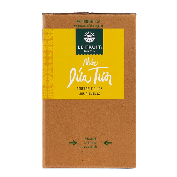Nước ép dứa  tươi Le Fruit hộp 5L