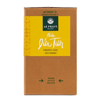 NƯỚC ÉP DỨA TƯƠI #LEFRUIT (nguyên chất, không đường) - Hộp 5L