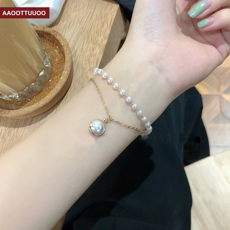 Vòng Tay Thiết Kế Đơn Giản Đính Ngọc Trai Sang Trọng Cho Nữ