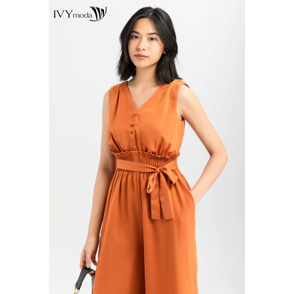 [NHẬP WABRTL5 GIẢM 10% TỐI ĐA 50K ĐH 250K ]Jumpsuit quần dài nữ IVY moda MS 18M6357