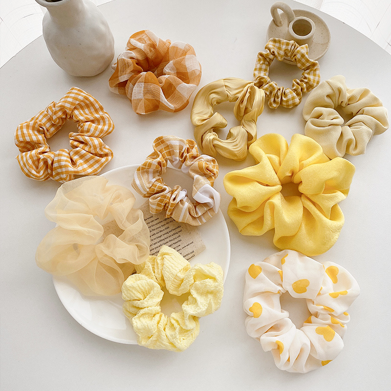 Dây buộc tóc màu vàng thời trang thanh lịch tùy chọn