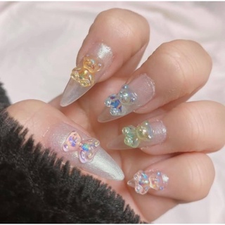 Set gấu thuỷ tinh trang trí móng