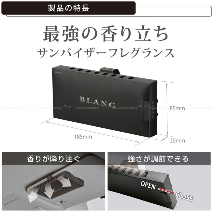 Hộp Thơm Kẹp Tấm Chắn Nắng Ô Tô CARMATE Blang Booster Sun Visor G1356 Squash 20g - Nhập Khẩu Chính Hãng